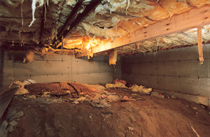 Before view of dirt Crawl Space in Rochester