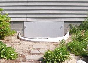 plastic crawl space access well installed in a Syracuse crawl space