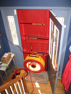 Blower door test for Lansing homes