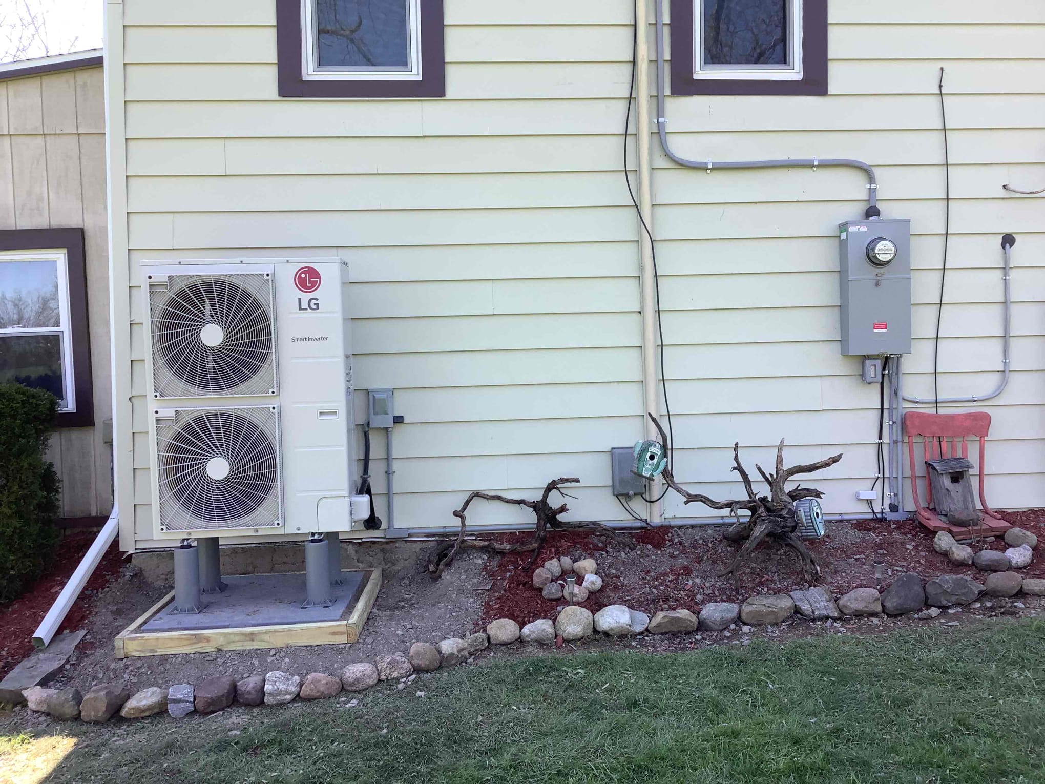 Here is the outdoor heat pump unit