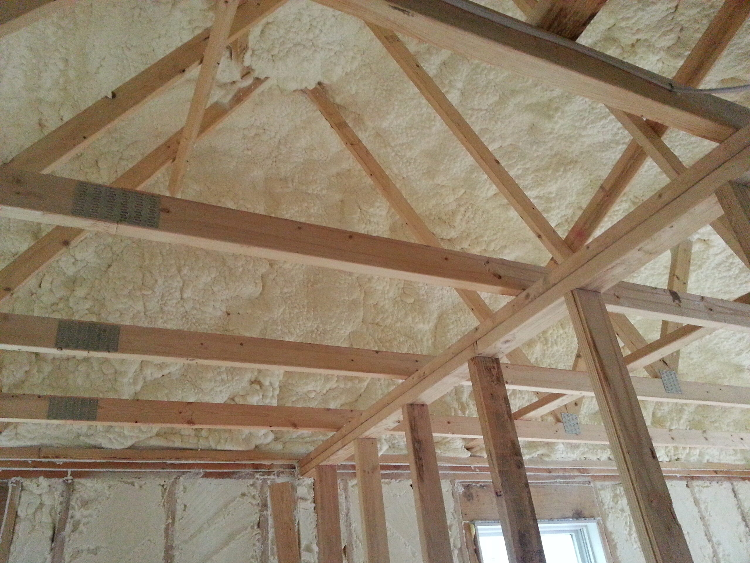 This attic was completely insulated with 6' of spray foam insulation.