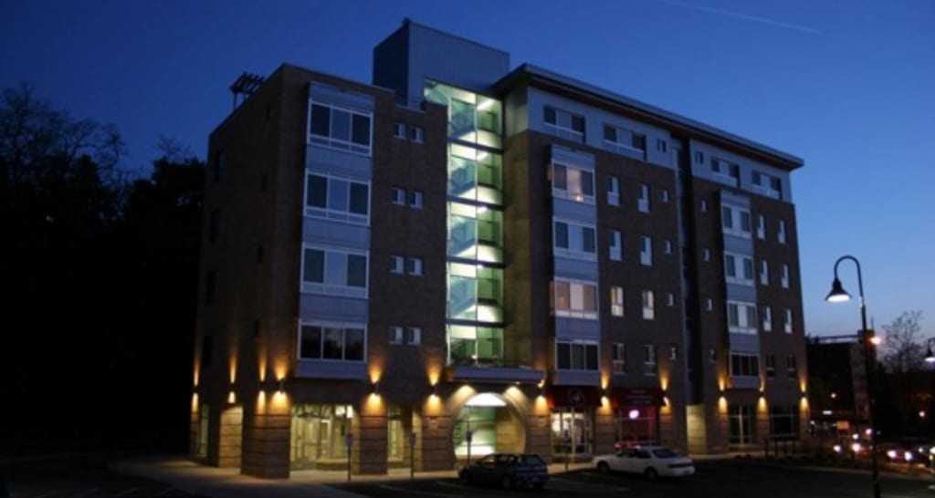 Water source heat pumps are used in each apartment for heating and cooling the apartment complex in Ithaca, New York.