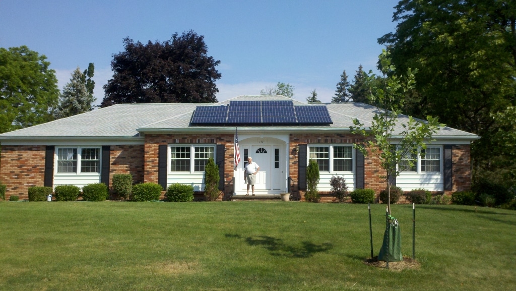 The solar electric modules we installed on the roof of this Canandaigua home.
